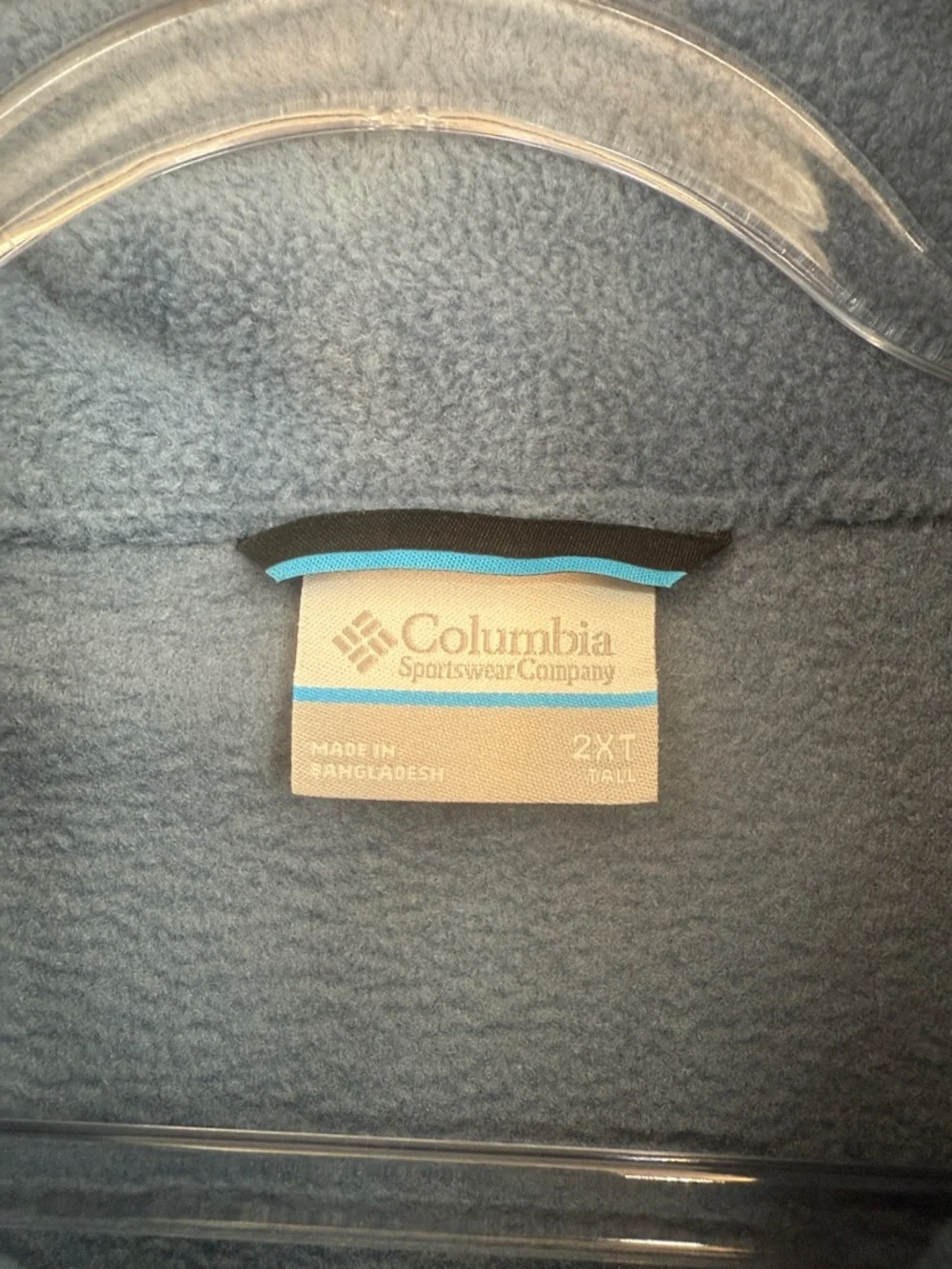 Columbia Men’s 2XT Tall full zip fleece vest Steel Blue Outdoor Layer Pockets